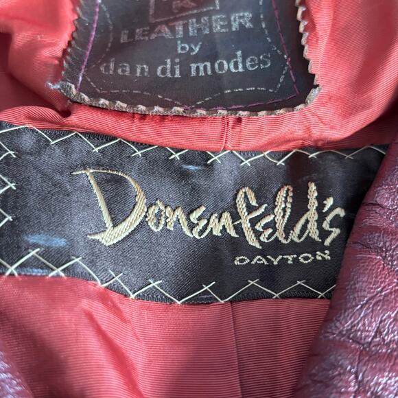 Vintage 70s Burgundy Leather Longline Trench Coat White Whipstitch Western Ranch - Picture 15 of 16